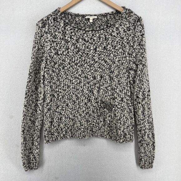 Eileen Fisher Sweaters - EILEEN FISHER Sweater M Cotton Viscose Slub Melange Chunky Knit Pullover Gray